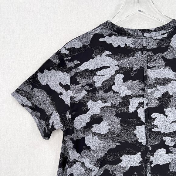 LULULEMON All Yours Short Sleeve Training Tee Womens 8 Black Gray Camo Print - Picture 9 of 16